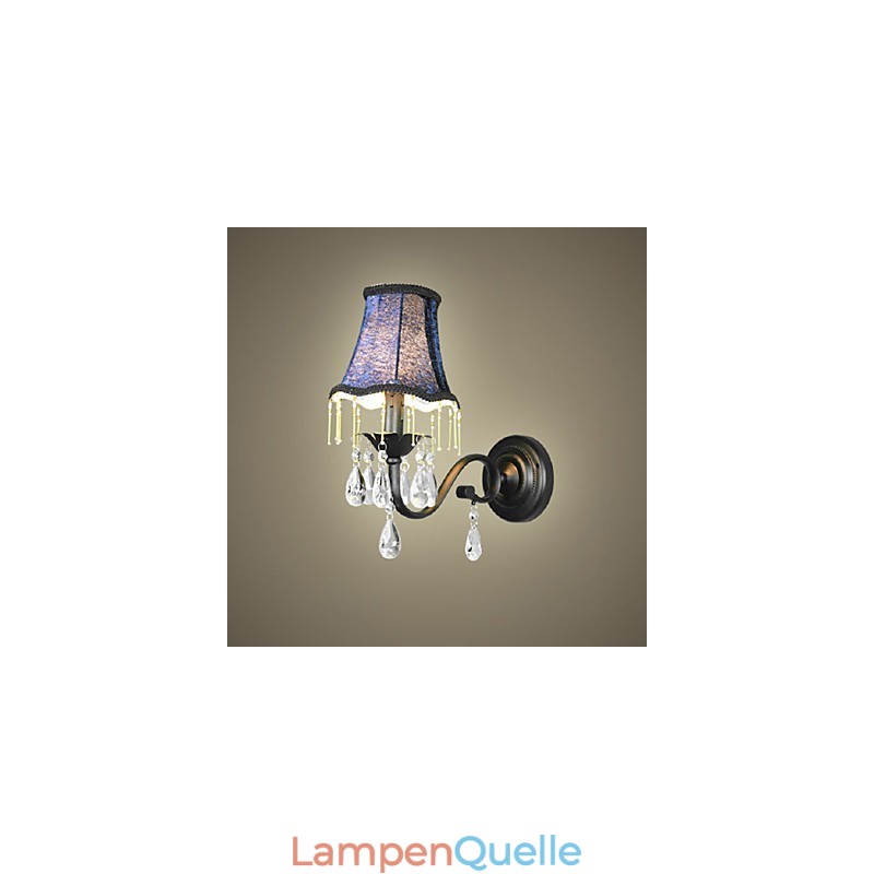 Kristall-Wandlampe mit Stoff-Lampenschirm – Bestseller in Europa und den USA