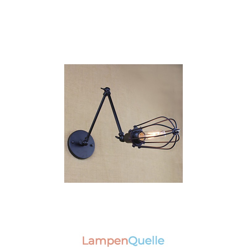 Stil Bett Hotel Restaurant Projekt Eisen Arm Doppel Retro Vintage Schwarz Gürtel Wand Lampe Schalter