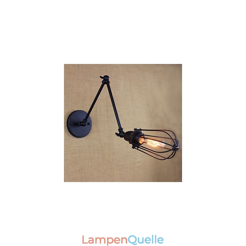 Stil Bett Hotel Restaurant Projekt Eisen Arm Doppel Retro Vintage Schwarz Gürtel Wand Lampe Schalter