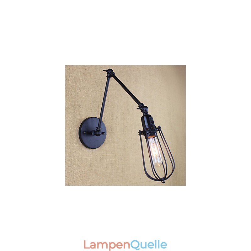 Stil Bett Hotel Restaurant Projekt Eisen Arm Doppel Retro Vintage Schwarz Gürtel Wand Lampe Schalter