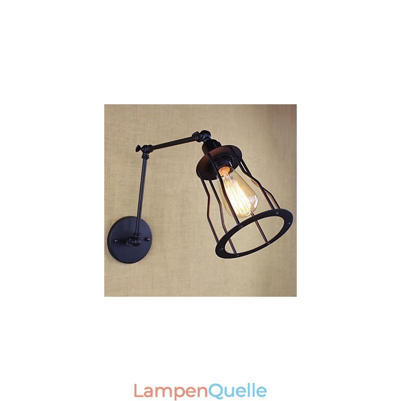 Stil Bett Hotel Restaurant Projekt Eisen Arm Doppel Retro Vintage Schwarz Gürtel Wand Lampe Schalter