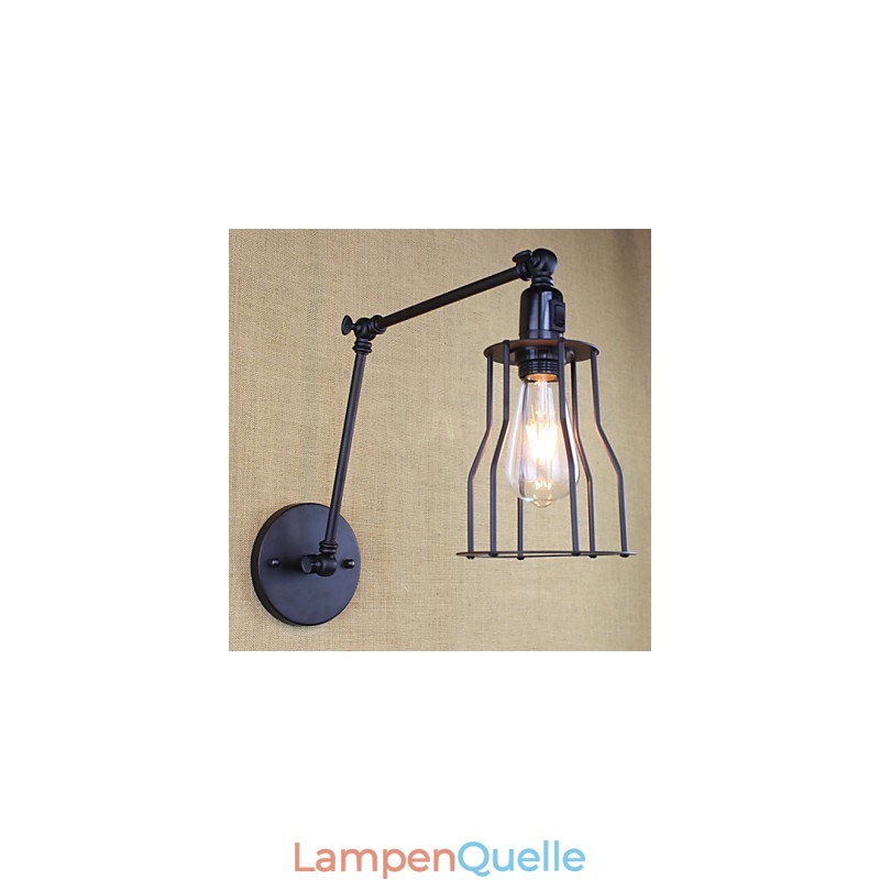 Stil Bett Hotel Restaurant Projekt Eisen Arm Doppel Retro Vintage Schwarz Gürtel Wand Lampe Schalter