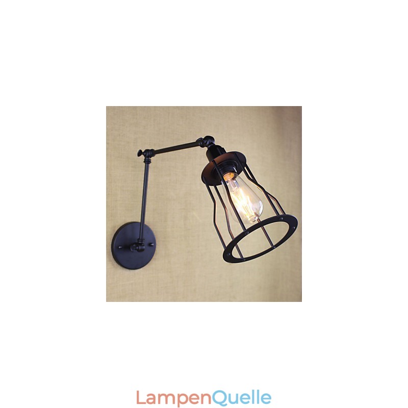 Stil Bett Hotel Restaurant Projekt Eisen Arm Doppel Retro Vintage Schwarz Gürtel Wand Lampe Schalter