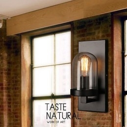 Kreative ländliche Schmiedeeisen-Glas-Wandleuchte