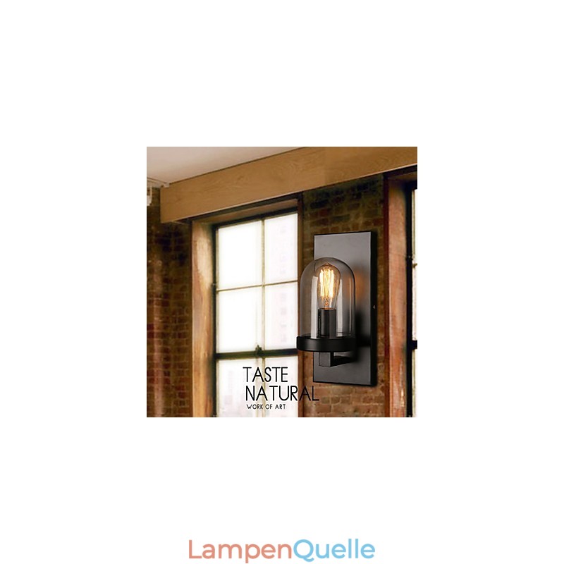 Kreative ländliche Schmiedeeisen-Glas-Wandleuchte