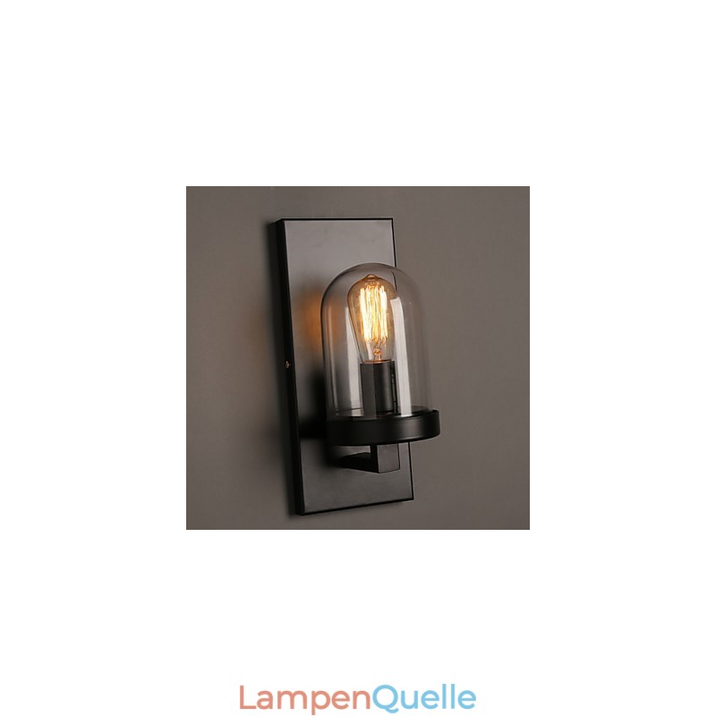 Kreative ländliche Schmiedeeisen-Glas-Wandleuchte