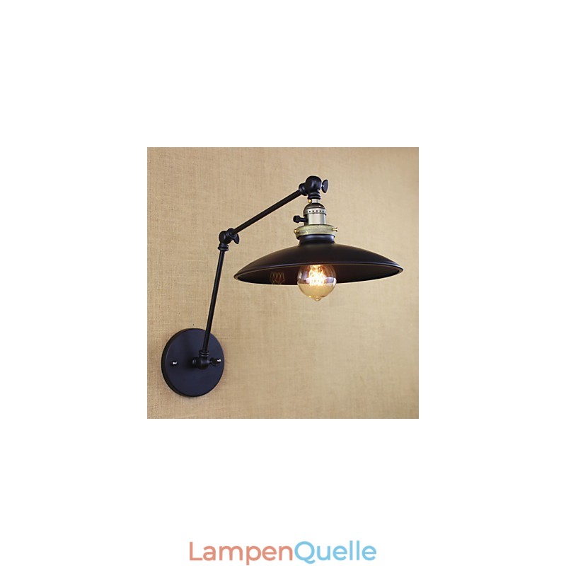 Amerikanische minimalistische Industrie-Wandleuchte aus Eisen mit langem Arm und Schalter