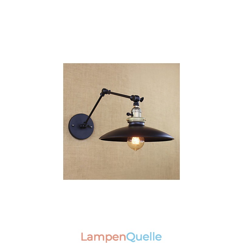 Amerikanische minimalistische Industrie-Wandleuchte aus Eisen mit langem Arm und Schalter