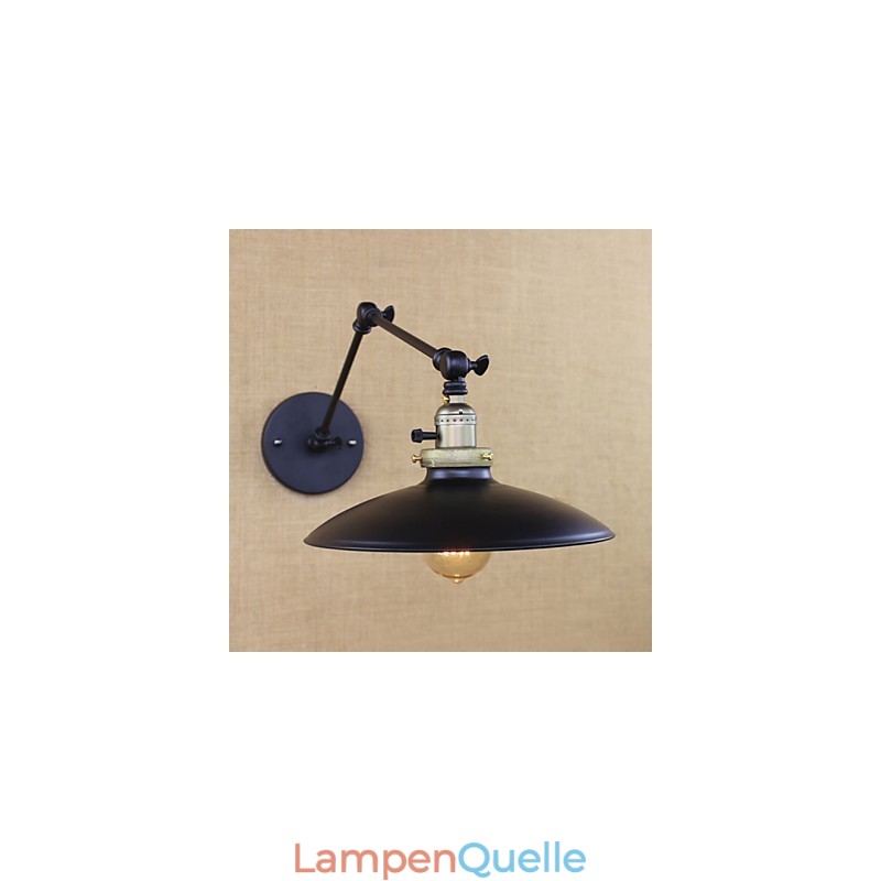 Amerikanische minimalistische Industrie-Wandleuchte aus Eisen mit langem Arm und Schalter