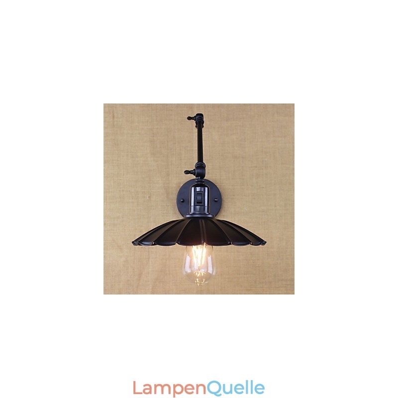 Schlafzimmer Nacht Lampe Hotel Engineering Restaurant Retro Matte Schwarz Gürtel Lange Arm Doppel Schalter Wand
