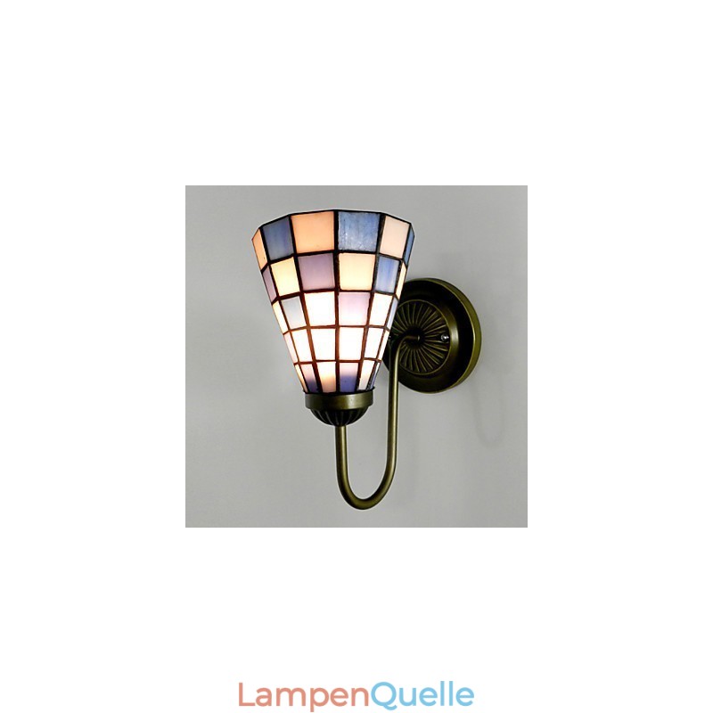 15CM Zeitgenössische und vertraglich Buntglaslampe Wandleuchte Inn Blaue und weiße Quadrate Lichter