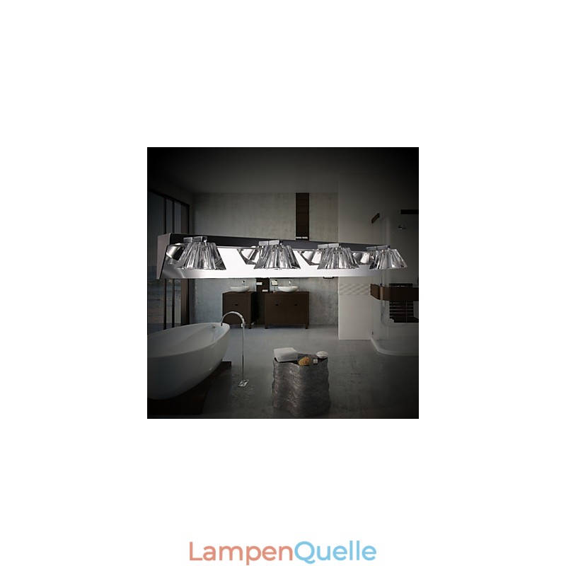 Moderne Wandleuchte mit Glasschirm 4-flammig Spiegelfront