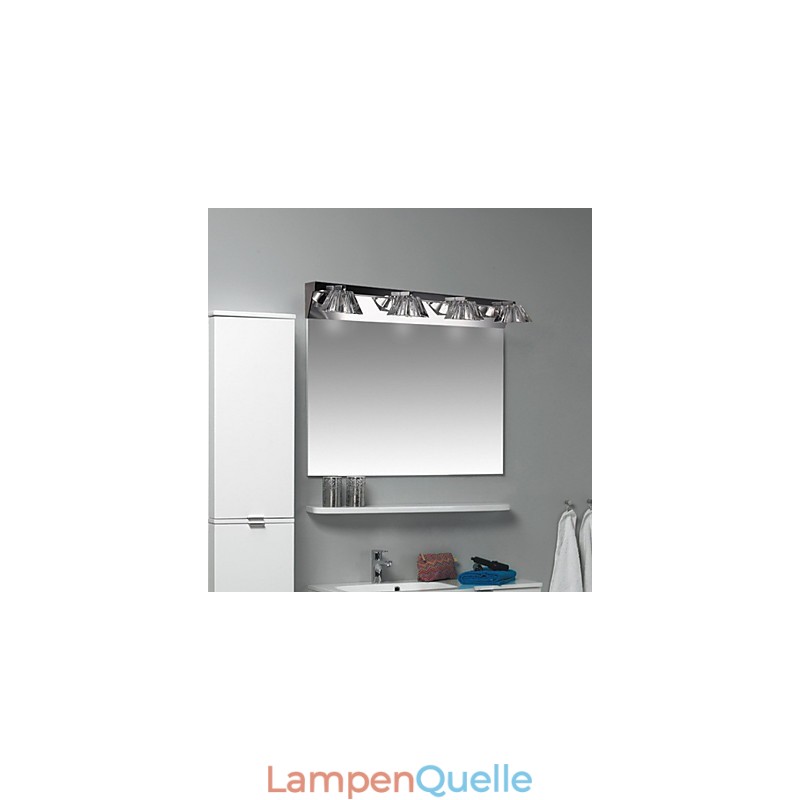 Moderne Wandleuchte mit Glasschirm 4-flammig Spiegelfront