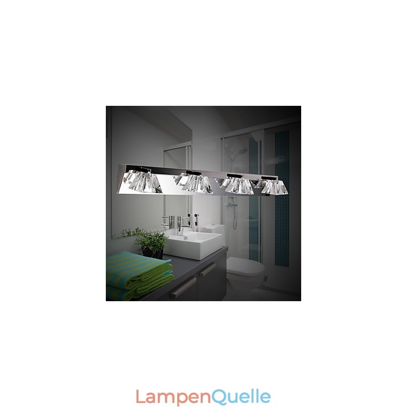 Moderne Wandleuchte mit Glasschirm 4-flammig Spiegelfront