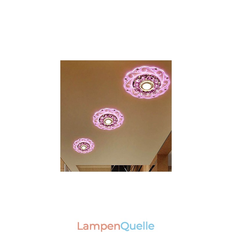 Kristall Deckenleuchte Spotlight SMD 3W Kreative Lampe Leuchtstoffröhre Bunte Farbe Dome Licht