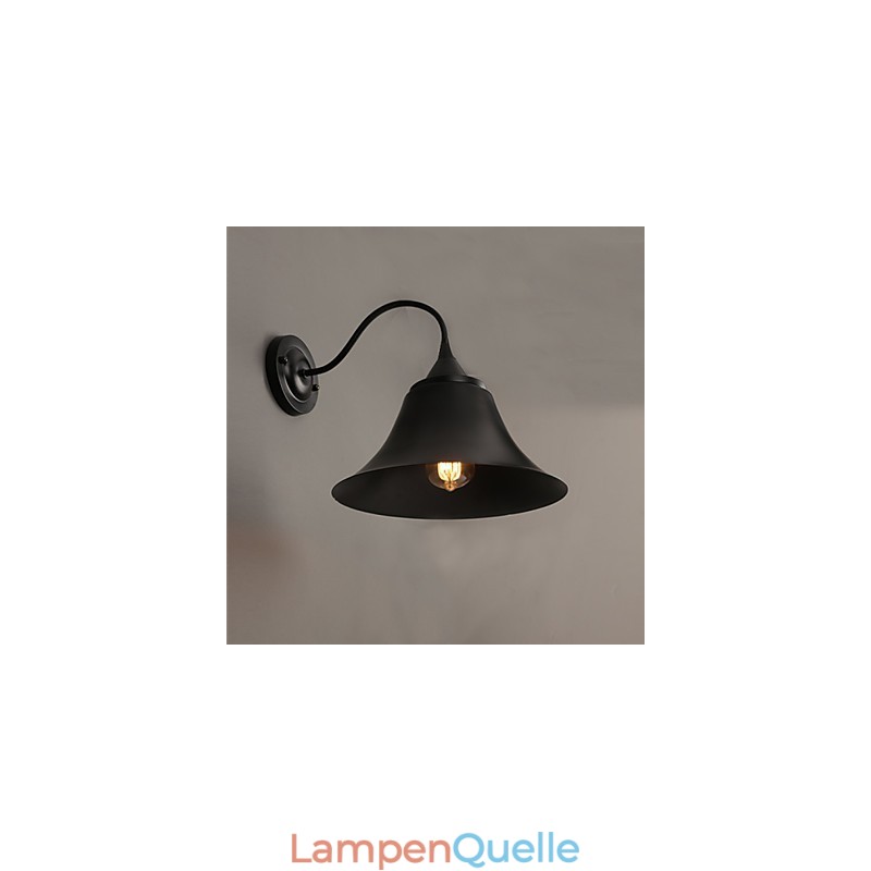 Designer Duds Loft Stil Antike Schwarze Eisenkappe Wandlampe