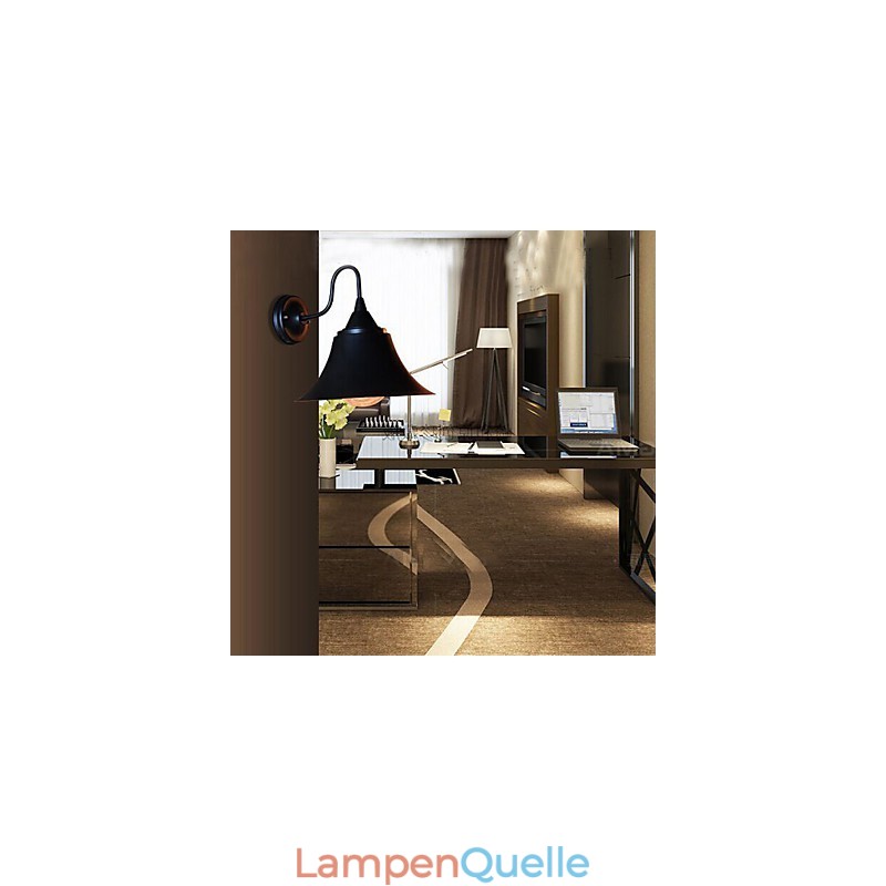 Designer Duds Loft Stil Antike Schwarze Eisenkappe Wandlampe