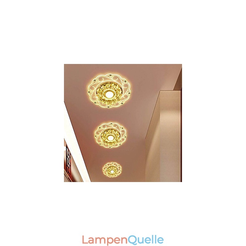 Kristall Deckenleuchte Spotlight SMD 3W Kreative Lampe Leuchtstoffröhre Bunte Farbe Dome Licht