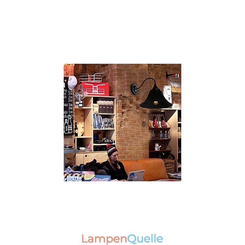 Designer Duds Loft Stil Antike Schwarze Eisenkappe Wandlampe