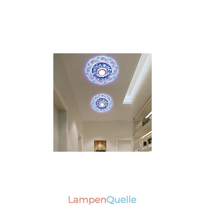 Kristall Deckenleuchte Spotlight SMD 3W Kreative Lampe Leuchtstoffröhre Bunte Farbe Dome Licht