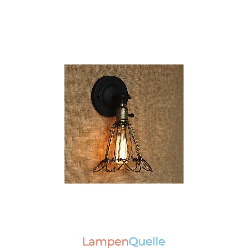 Amerikanischer Industriestil Zaun Eisen Mesh Bronze Dekorative Wandleuchte