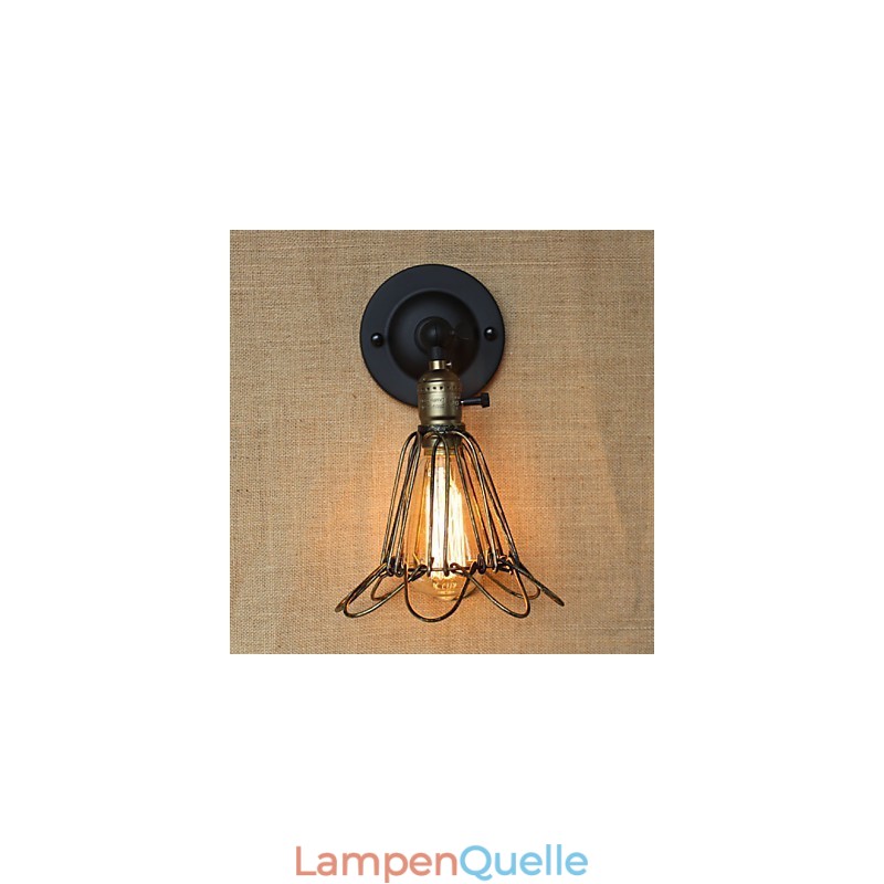Amerikanischer Industriestil Zaun Eisen Mesh Bronze Dekorative Wandleuchte