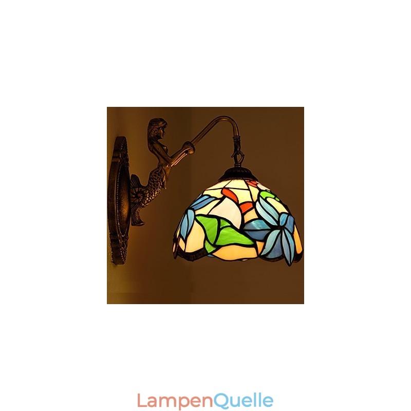 Europäische vertraglich ländliche kreative Schmiedeeisen Wandleuchte Glas Lichter