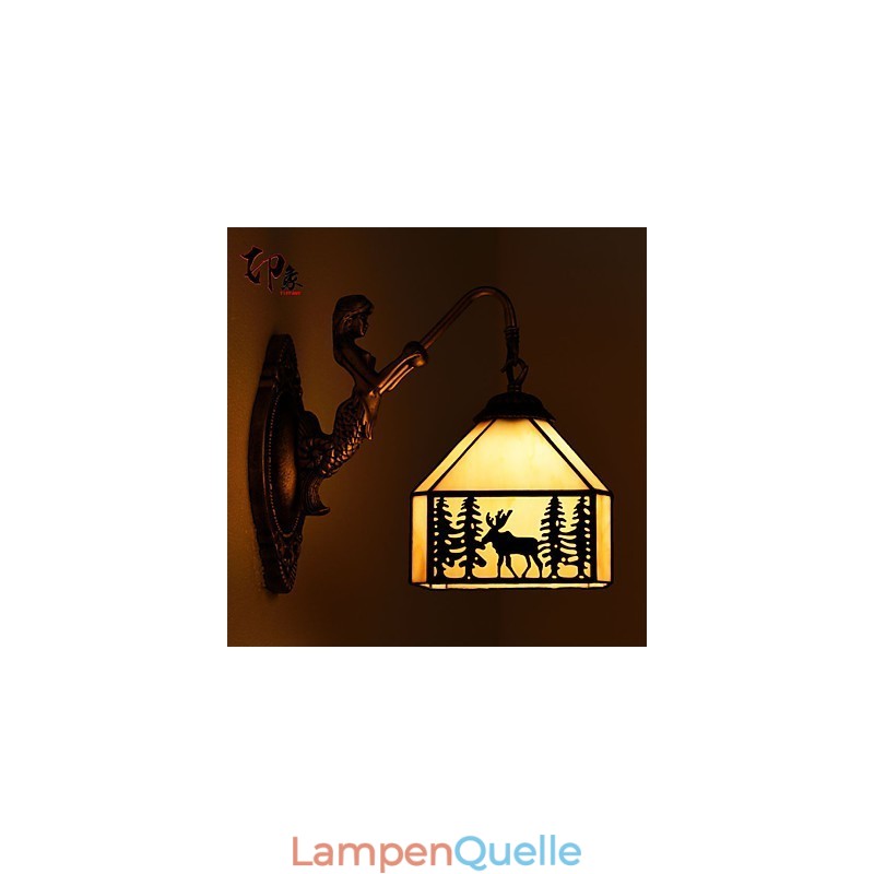 Weihnachten Hirsch Europäischen Vertraglich Ländlichen Kreative Schmiedeeisen Wand Lampe Glas Lichter