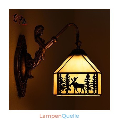 Weihnachten Hirsch Europäischen Vertraglich Ländlichen Kreative Schmiedeeisen Wand Lampe Glas Lichter