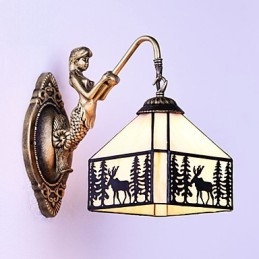 Weihnachten Hirsch Europäischen Vertraglich Ländlichen Kreative Schmiedeeisen Wand Lampe Glas Lichter