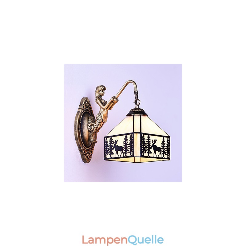 Weihnachten Hirsch Europäischen Vertraglich Ländlichen Kreative Schmiedeeisen Wand Lampe Glas Lichter