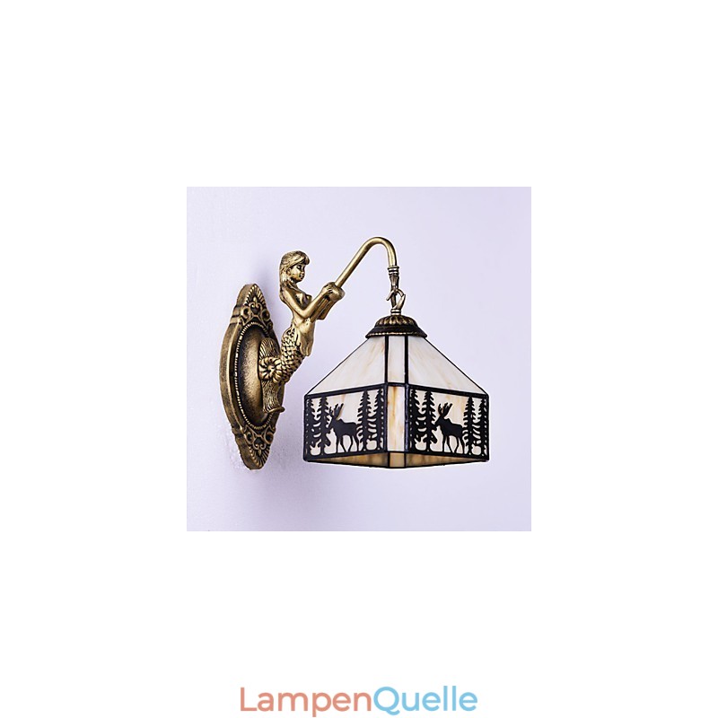 Weihnachten Hirsch Europäischen Vertraglich Ländlichen Kreative Schmiedeeisen Wand Lampe Glas Lichter