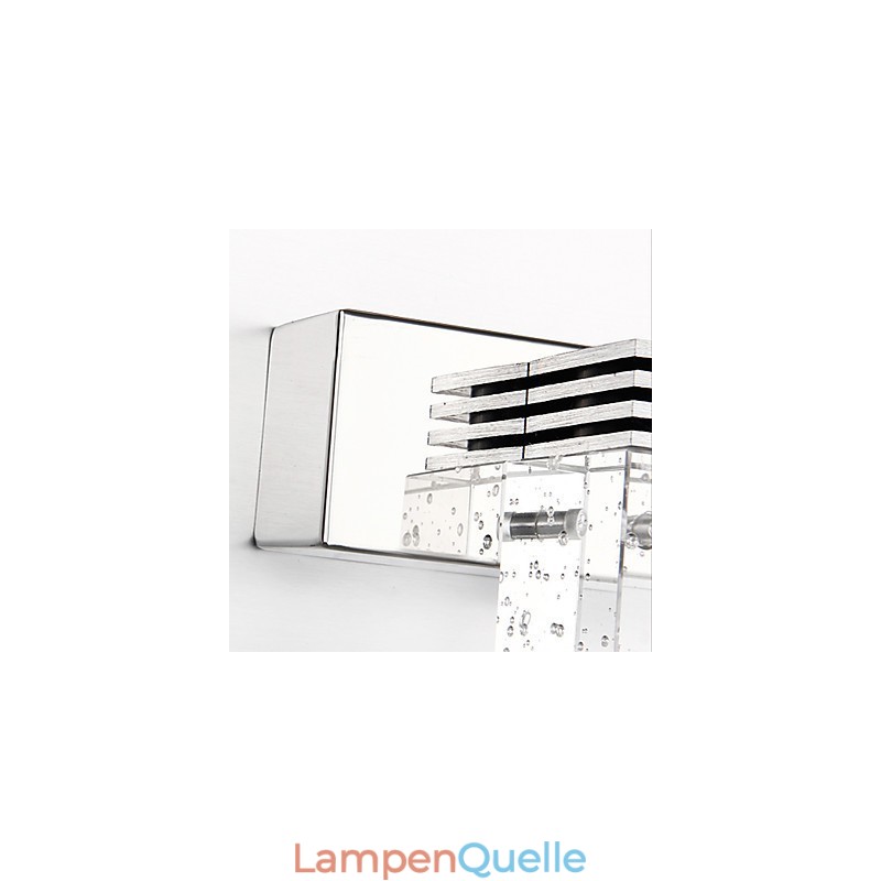 Moderne Wandleuchte mit Glasblasen-Kubus-Schirm im Spiegel-Frontstil