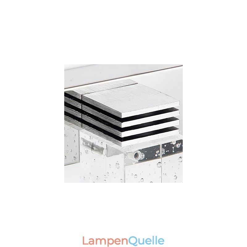 Moderne Wandleuchte mit Glasblasen-Kubus-Schirm im Spiegel-Frontstil