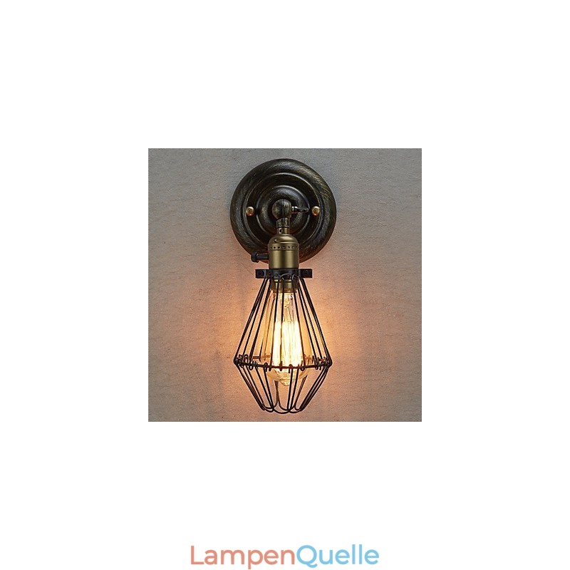 Industrielle Wandleuchte im Vintage-Stil mit Öffnungs- und Schließlicht, Käfiglampe, Loft-Stil, Wiederherstellung alter Wege, Wandlampe