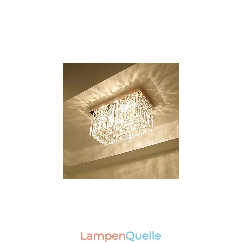 Moderne zeitgenössische Kristall-Metall-Unterputzleuchte