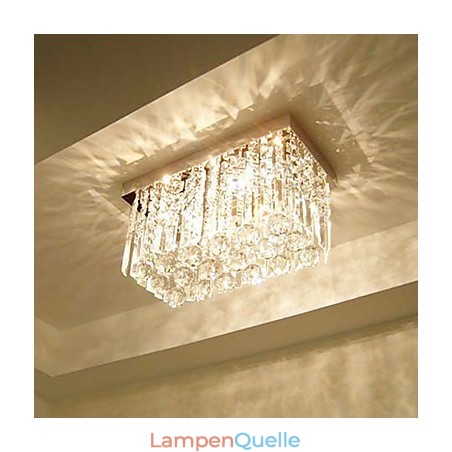 Moderne zeitgenössische Kristall-Metall-Unterputzleuchte