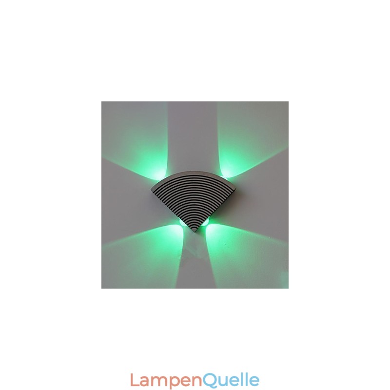 Fan Wandleuchte Vier Lichter Grün Aluminium Acryl