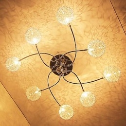 Moderne zeitgenössische Kristall galvanisierte Unterputzleuchte