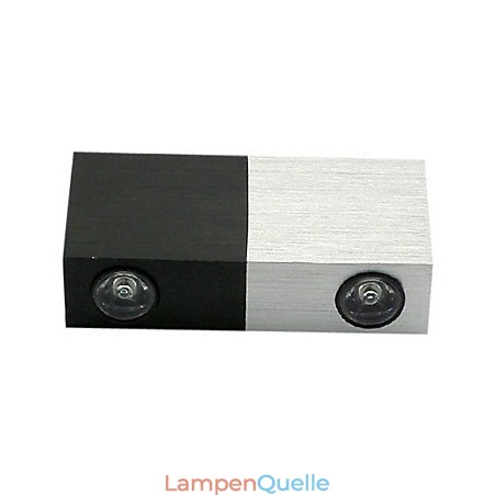 Moderne Wandleuchte mit halb silbernem, halb schwarzem, schickem Design, kubischer Körper, 2 S Moderne Wandleuchte mit halb silbernem, halb schwarzem, schickem Design, kubischer Körper, 2 S
