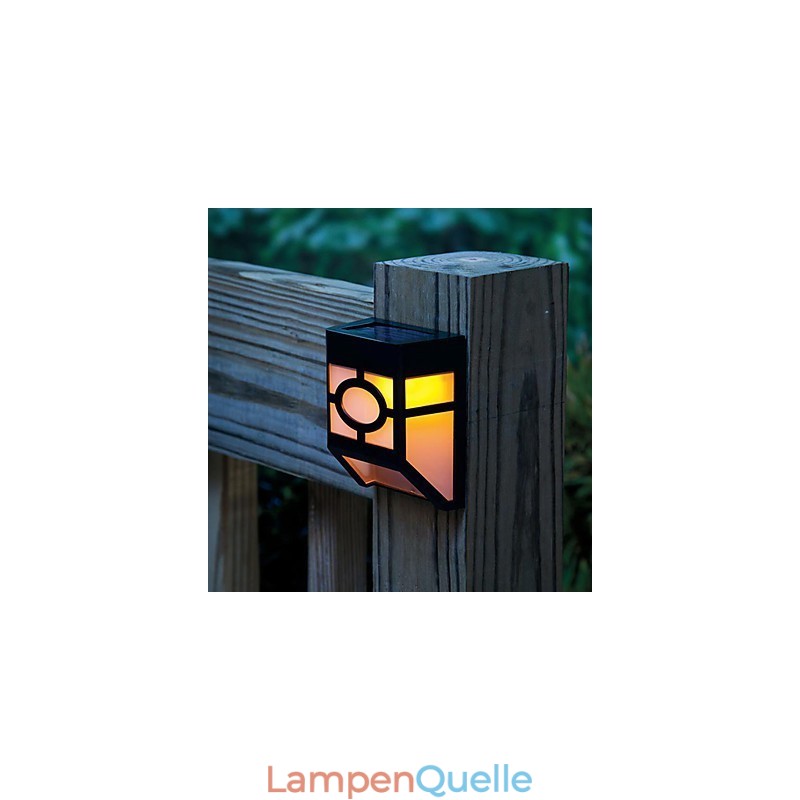 Solarbetriebene Wandleuchte mit 2 Laternen, warmgelb