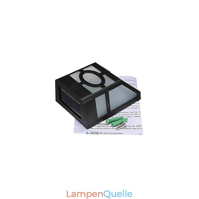 Solarbetriebene Wandleuchte mit 2 Laternen, warmgelb