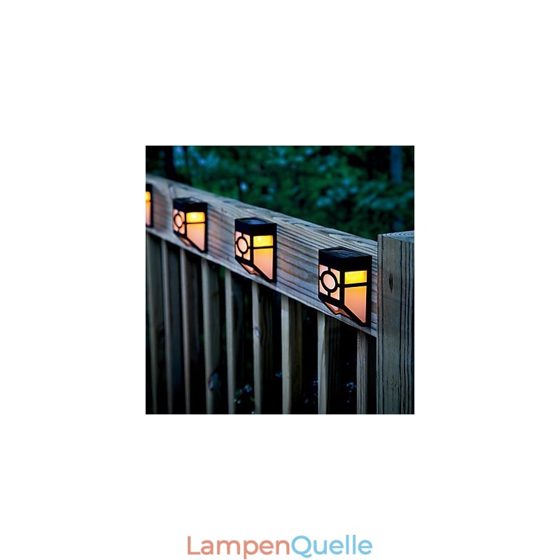 Solarbetriebene Wandleuchte mit 2 Laternen, warmgelb