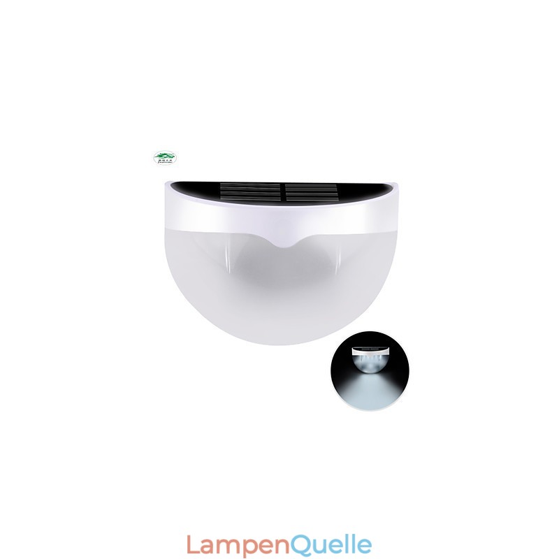 Solarbetriebene, wasserdichte IP55-Lampe, Weiß + Schwarz