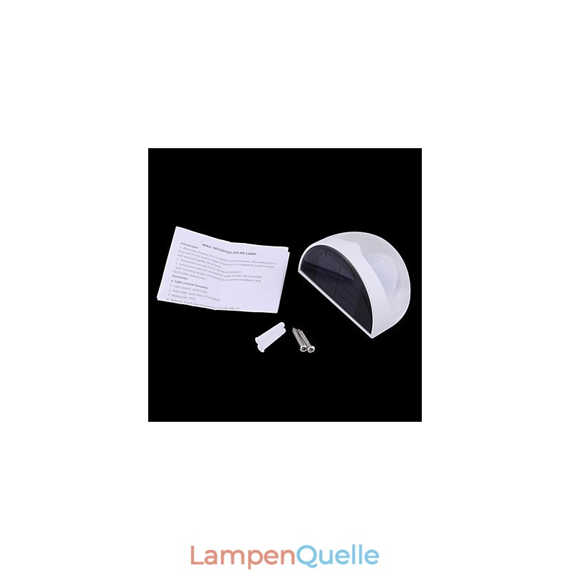 Solarbetriebene, wasserdichte IP55-Lampe, Weiß + Schwarz