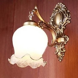 Badezimmer Wandleuchte 1 Licht Klassisch Metall Glas Malerei