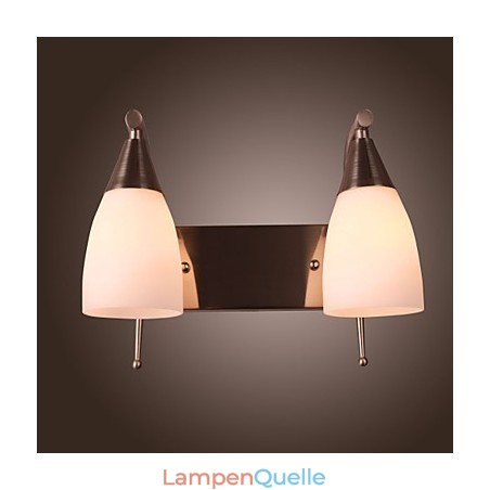 2-flammige Wandleuchte mit weißem Schirm