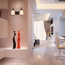 2-flammige Wandleuchte mit weißem Schirm