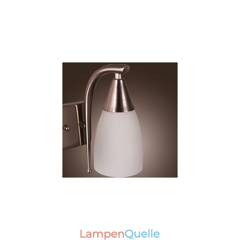 2-flammige Wandleuchte mit weißem Schirm