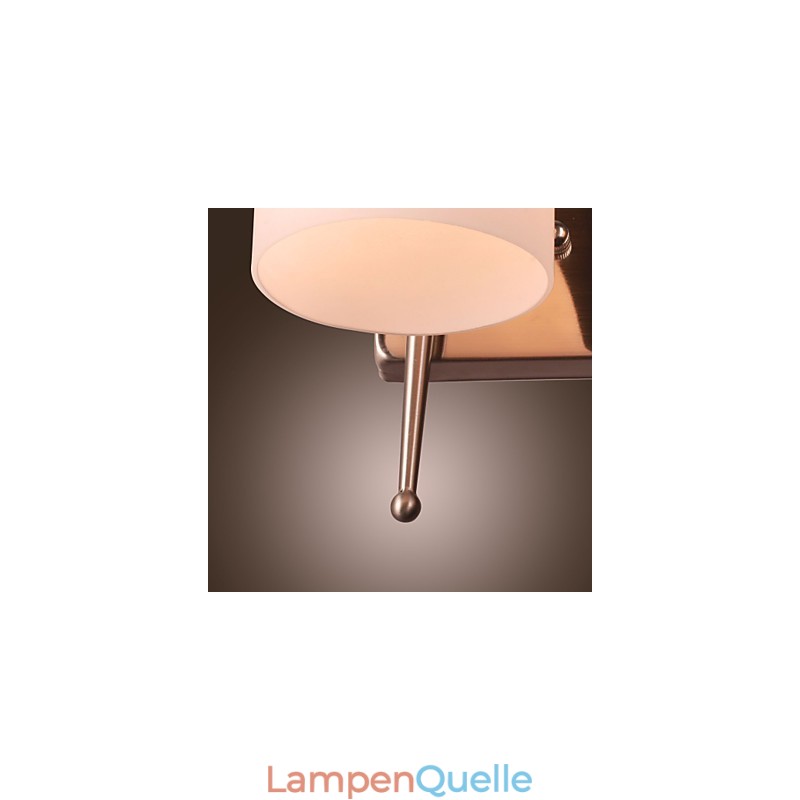 2-flammige Wandleuchte mit weißem Schirm